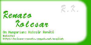 renato kolcsar business card
